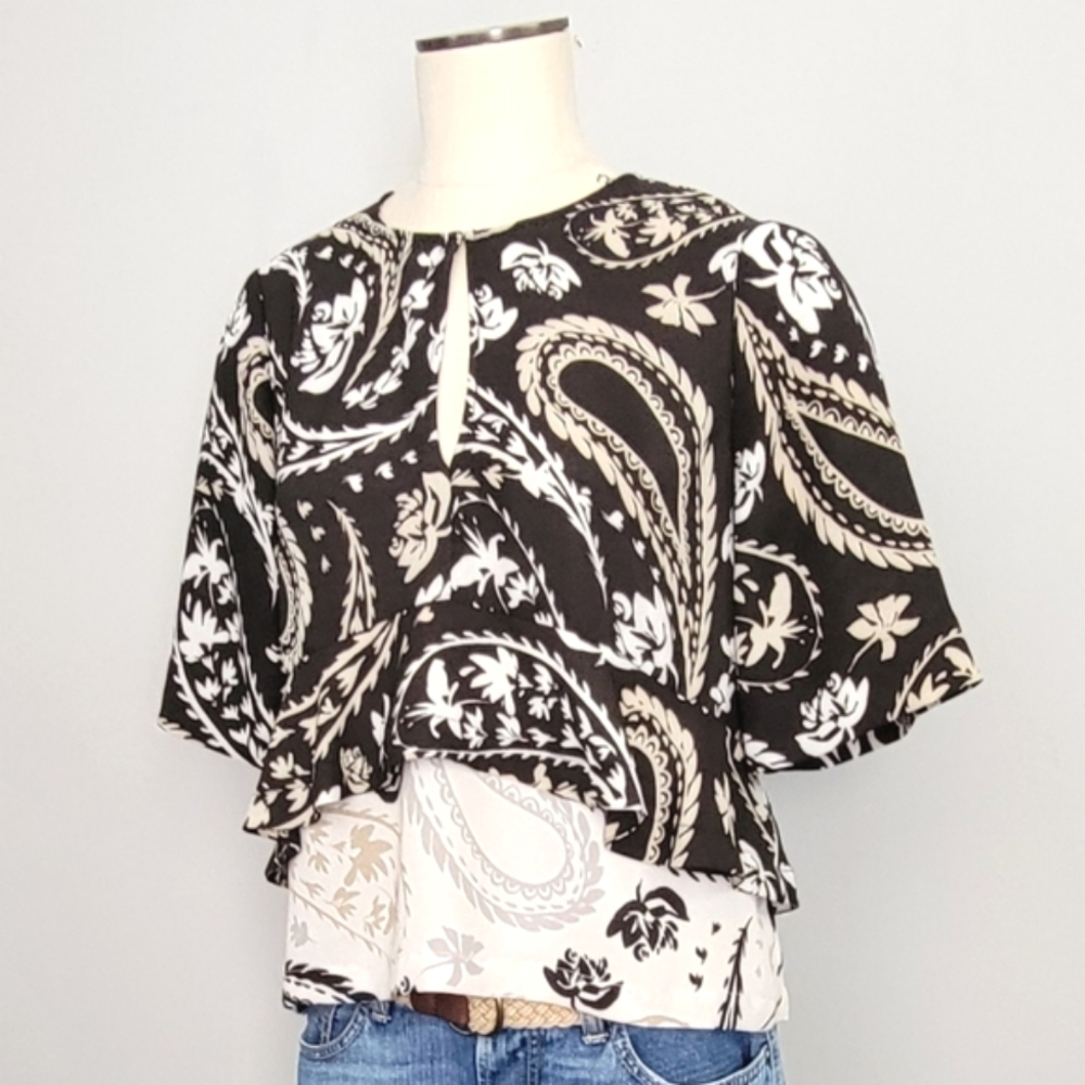 BCBG Max Azria Kyran Floral Ruffled Top, Blouse.
